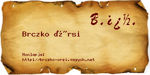 Brczko Örsi névjegykártya